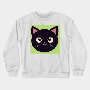 Cartoon cat character icon logo Crewneck Sweatshirt